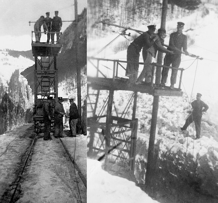 Der Turmwagen, ein gefährlicher Arbeitsplatz.